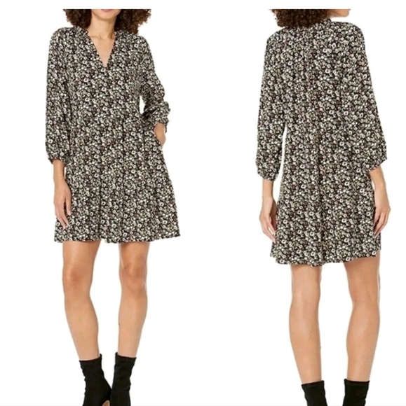 Caralyn Mirand The Drop size S Floral Mini Dress Tunic 3/4 sleeve - Picture 1 of 9